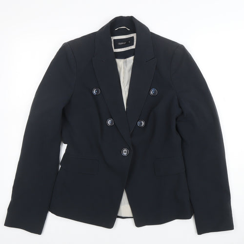 Dunnes Women Navy Double-Breasted Blazer Size 10 Classic Workwear