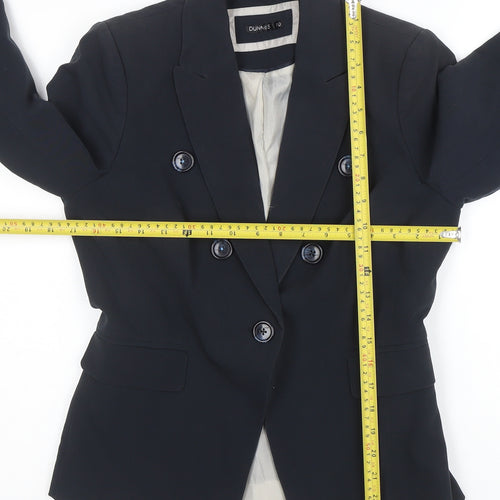 Dunnes Women Navy Double-Breasted Blazer Size 10 Classic Workwear