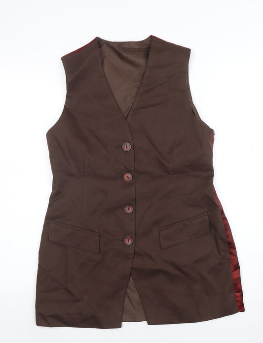 Dorothy Perkins Women Brown Suit Waistcoat UK 14 Classic Lined Vest