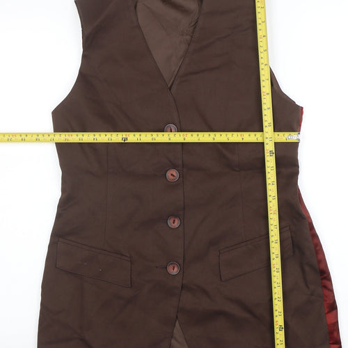Dorothy Perkins Women Brown Suit Waistcoat UK 14 Classic Lined Vest
