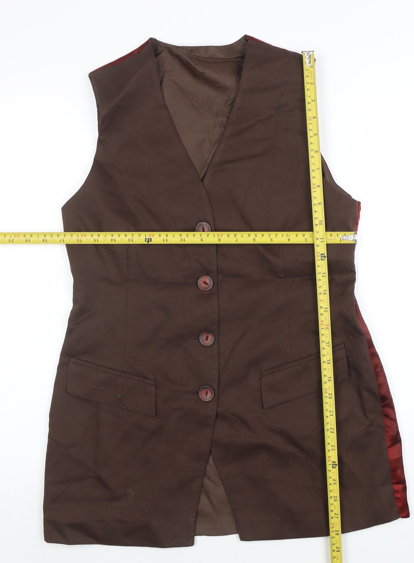 Dorothy Perkins Women Brown Suit Waistcoat UK 14 Classic Lined Vest