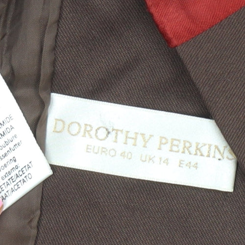 Dorothy Perkins Women Brown Suit Waistcoat UK 14 Classic Lined Vest