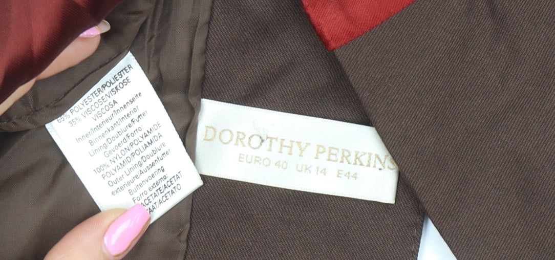 Dorothy Perkins Women Brown Suit Waistcoat UK 14 Classic Lined Vest