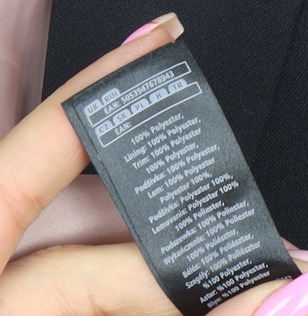 F&F Women Black Size 16 Classic One-Button Blazer Jacket