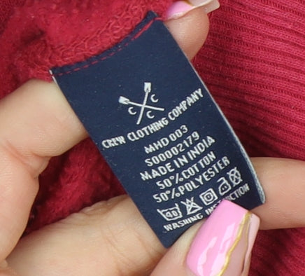 Crew Clothing Company Women Red Pullover Hoodie Size M Cotton Blend