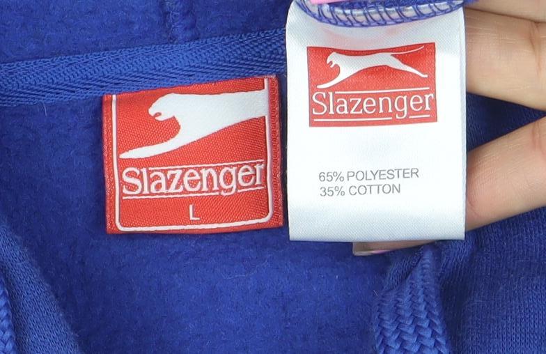 Slazenger Men's Blue Full Zip Hoodie Sweatshirt Size L