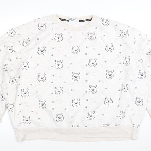 Disney Womens Beige Winnie the Pooh Pullover Sweatshirt 2XL