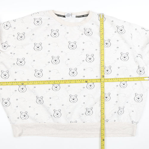Disney Womens Beige Winnie the Pooh Pullover Sweatshirt 2XL
