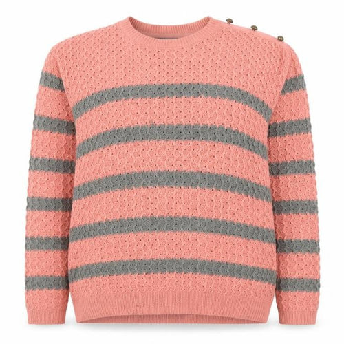 Next Women’s Pink Striped Acrylic Crew Neck Jumper Size 14
