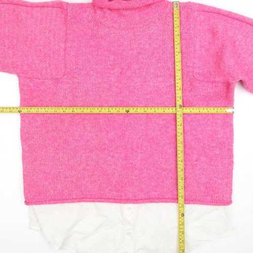 NEXT Women’s Pink Roll Neck Knit Jumper L Long Sleeve Casual