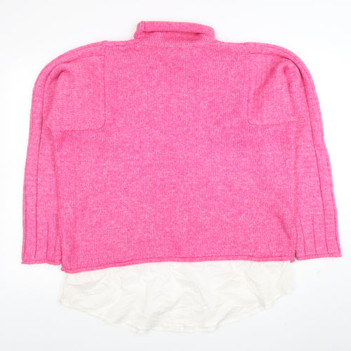 NEXT Women’s Pink Roll Neck Knit Jumper L Long Sleeve Casual