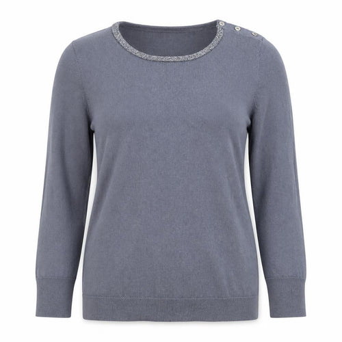 The White Company Women Grey Merino Wool Crew Neck Jumper Medium