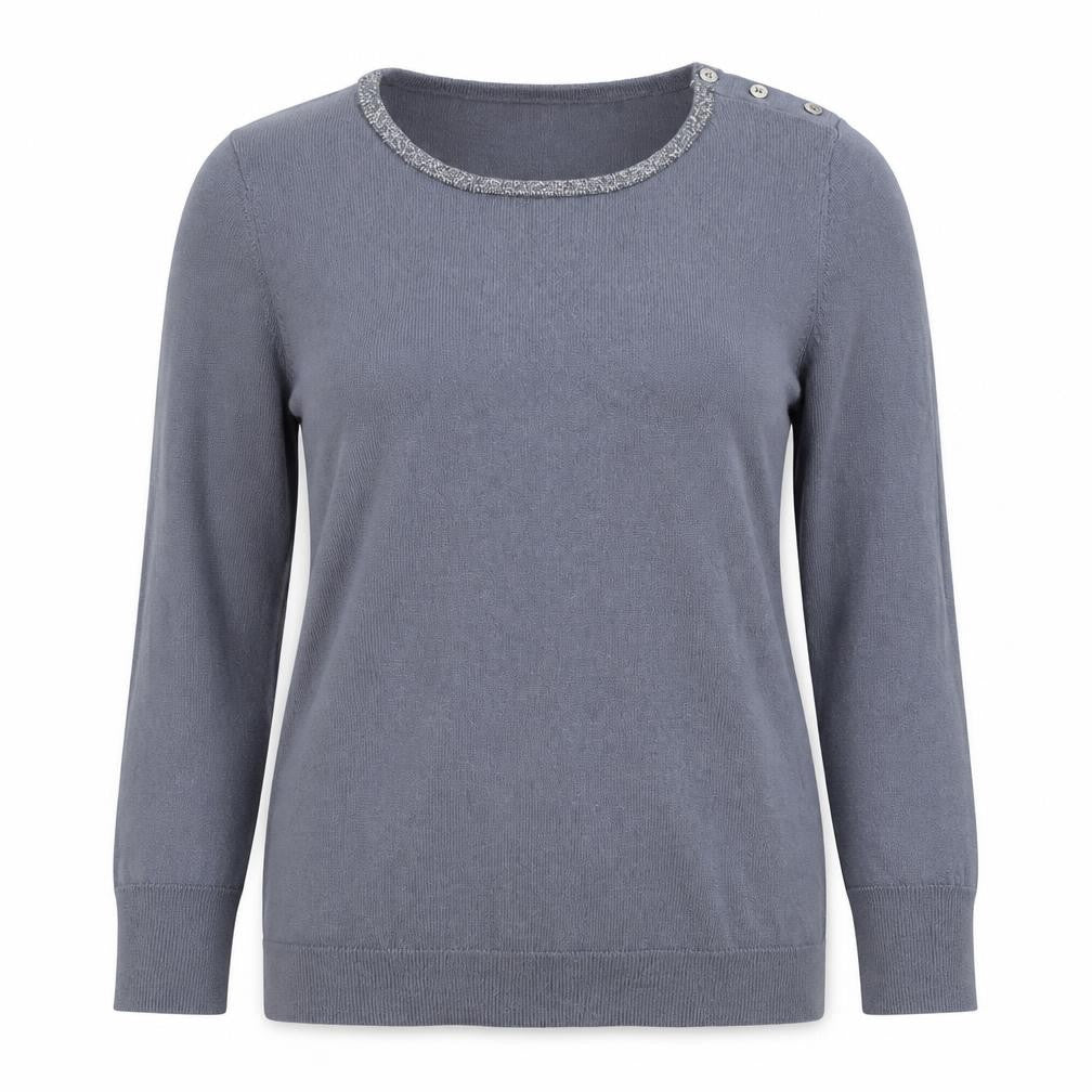 The White Company Women Grey Merino Wool Crew Neck Jumper Medium