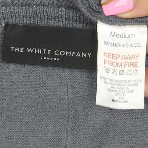 The White Company Women Grey Merino Wool Crew Neck Jumper Medium