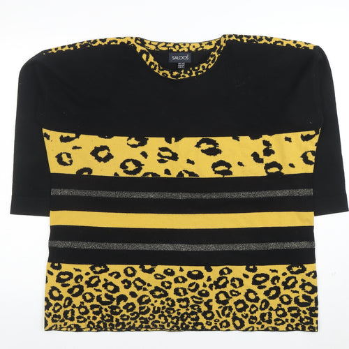 Saloos Women’s Multicoloured Leopard Stripe 3/4 Sleeve Jumper Size 16