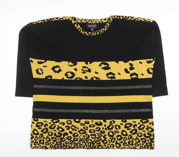 Saloos Women’s Multicoloured Leopard Stripe 3/4 Sleeve Jumper Size 16