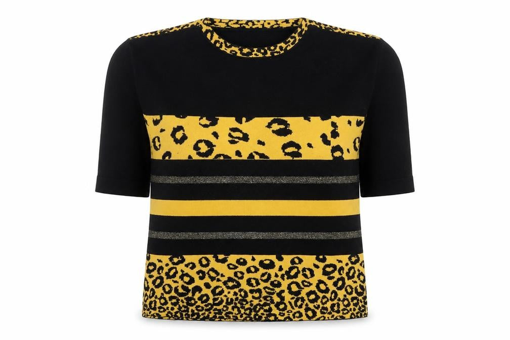 Saloos Women’s Multicoloured Leopard Stripe 3/4 Sleeve Jumper Size 16