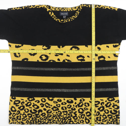 Saloos Women’s Multicoloured Leopard Stripe 3/4 Sleeve Jumper Size 16