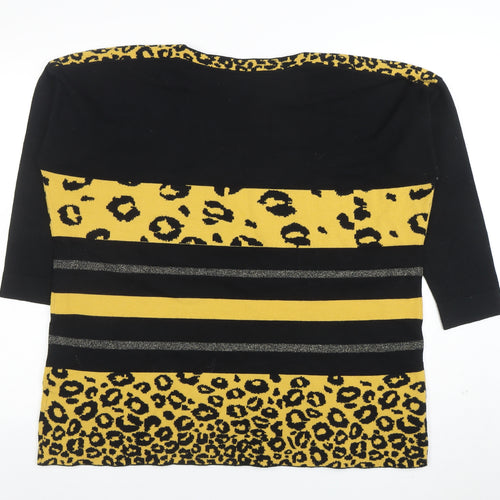 Saloos Women’s Multicoloured Leopard Stripe 3/4 Sleeve Jumper Size 16