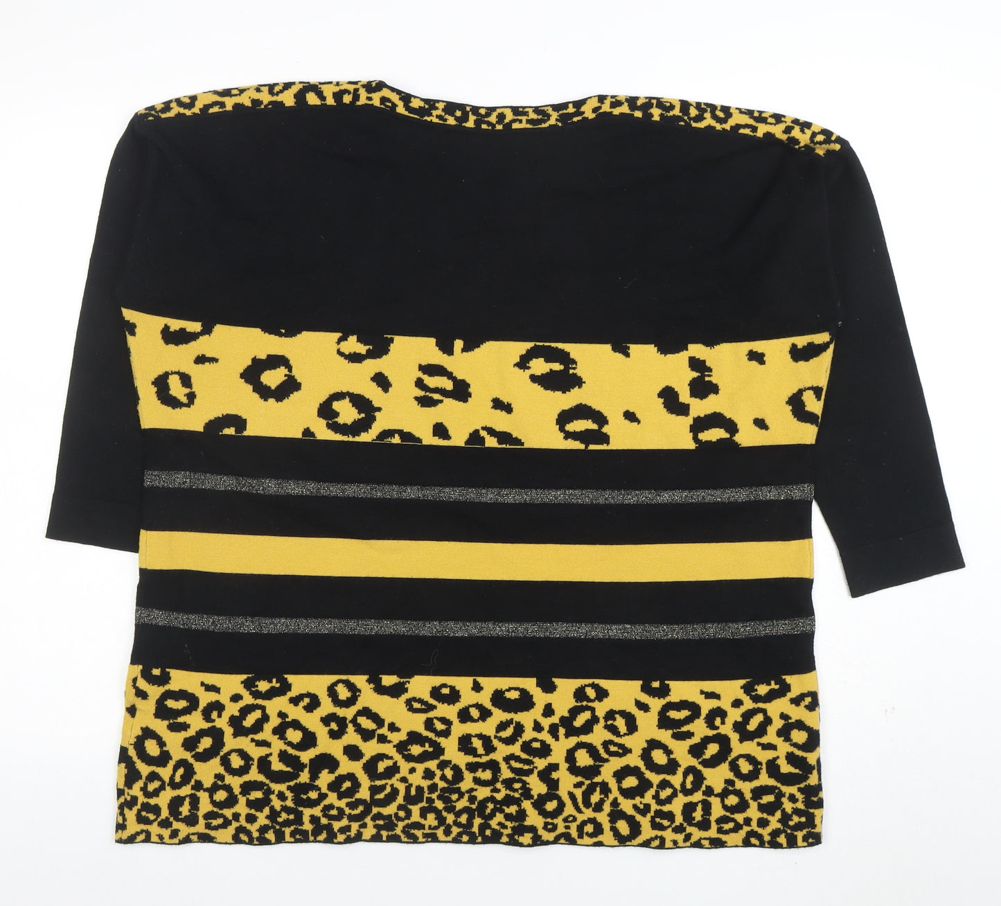 Saloos Women’s Multicoloured Leopard Stripe 3/4 Sleeve Jumper Size 16
