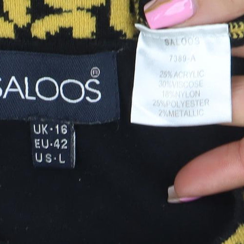 Saloos Women’s Multicoloured Leopard Stripe 3/4 Sleeve Jumper Size 16