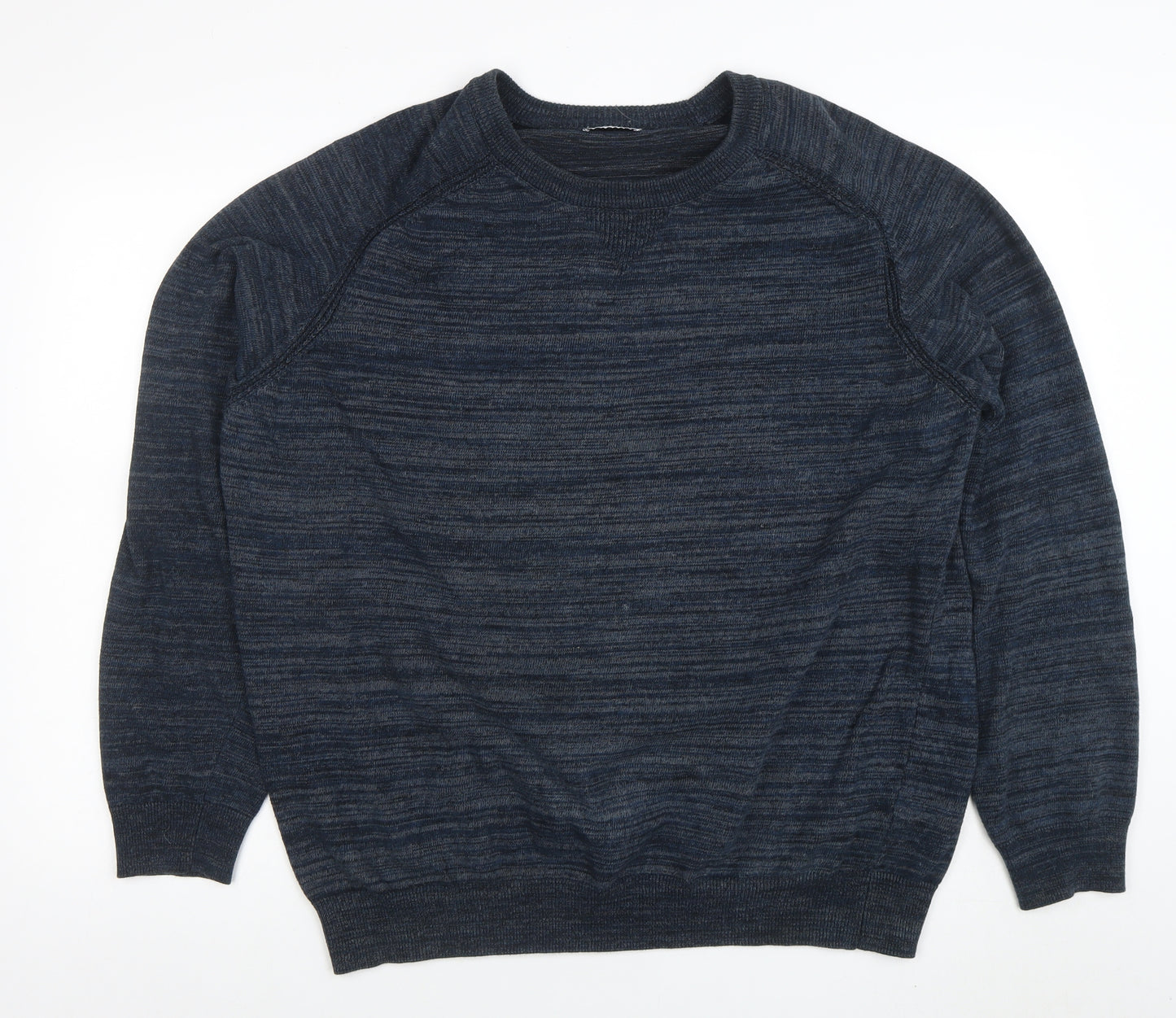 EASY Men's Blue XL Cotton Blend Crew Neck Pullover Jumper