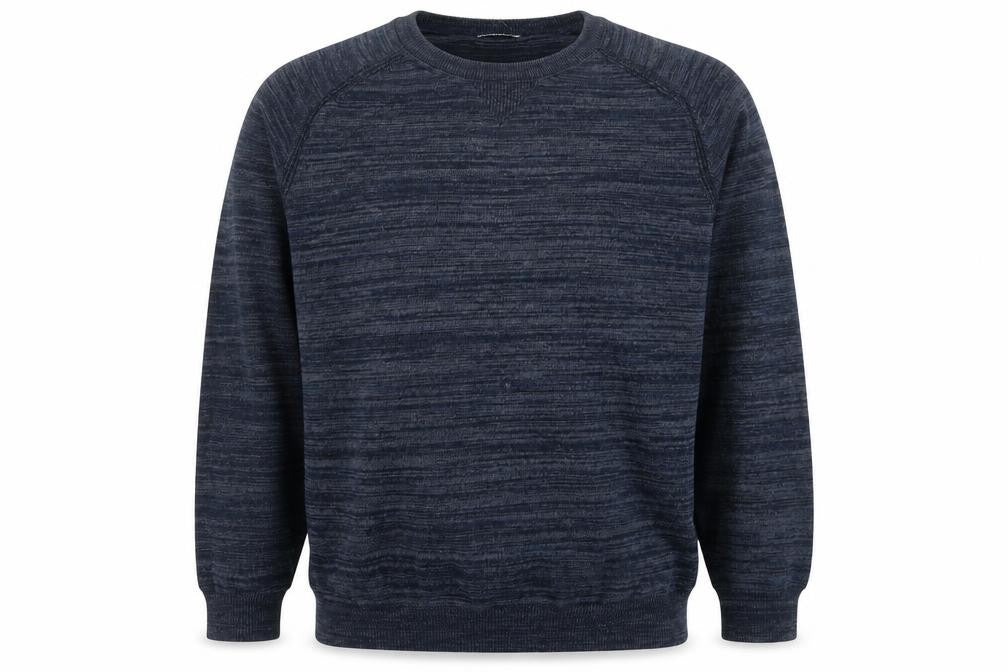 Front view of Easy Men's Blue XL Cotton Blend Crew Neck jumper