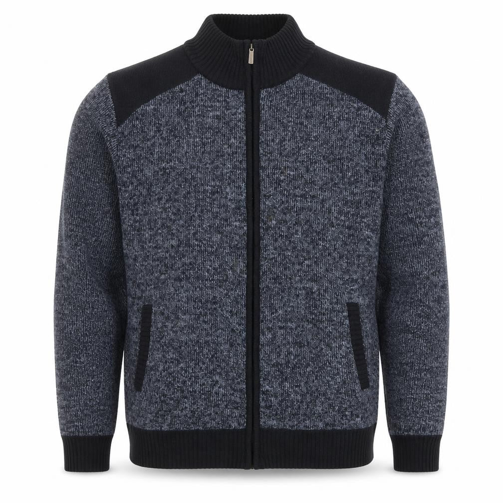 Charles Norton Men’s Blue Full Zip Knit Jumper 2XL High Neck