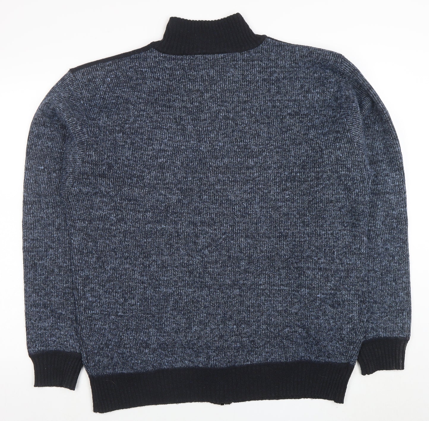 Charles Norton Men’s Blue Full Zip Knit Jumper 2XL High Neck