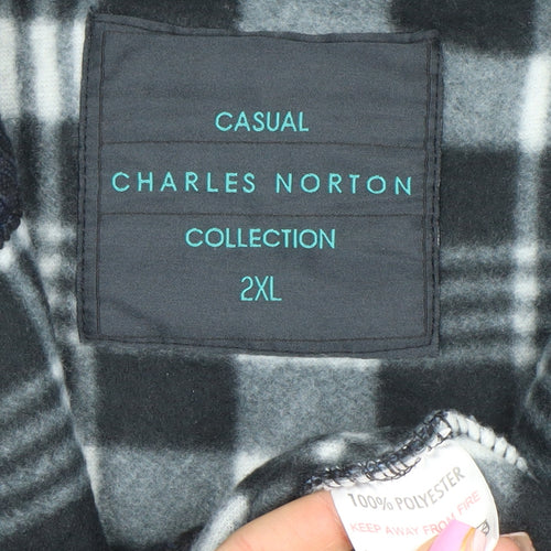 Charles Norton Men’s Blue Full Zip Knit Jumper 2XL High Neck