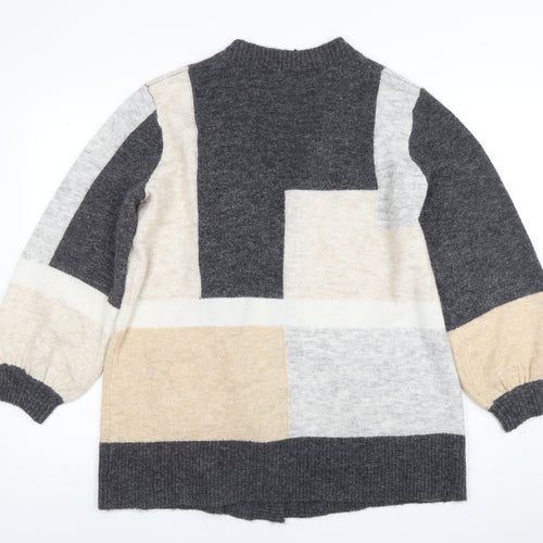 White Stuff Women’s Multicoloured Geometric Knit Cardigan UK 12