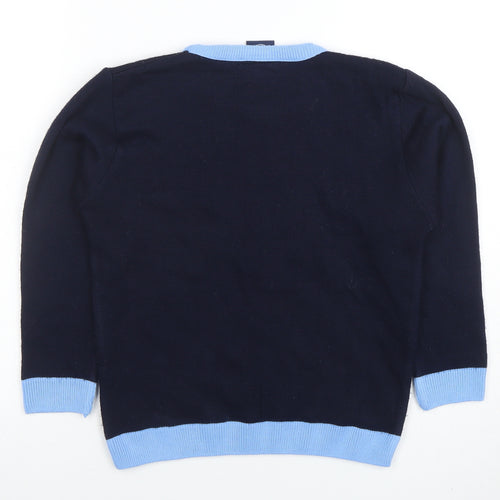 Manchester City Boys Navy Blue Acrylic Crew Neck Jumper 11/12 Years Christmas Design
