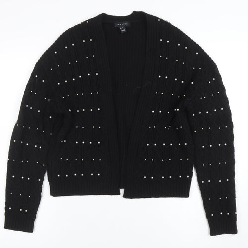 New Look Women's Black Beaded Knit Cardigan Size S