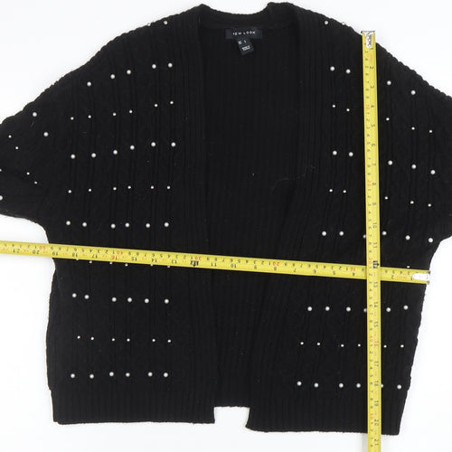 New Look Women's Black Beaded Knit Cardigan Size S