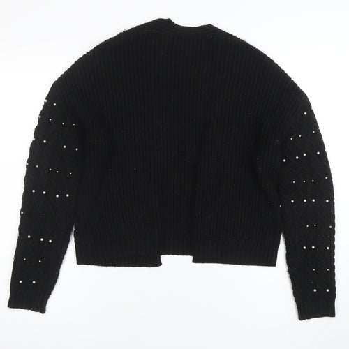 New Look Women's Black Beaded Knit Cardigan Size S