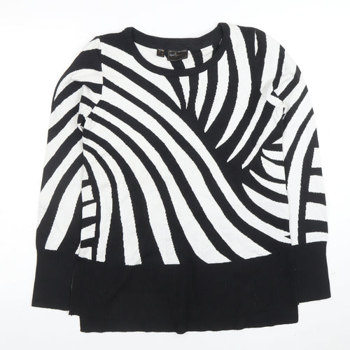 bpc Selection Women’s Black White Jumper Zebra Print Long Sleeve Size S