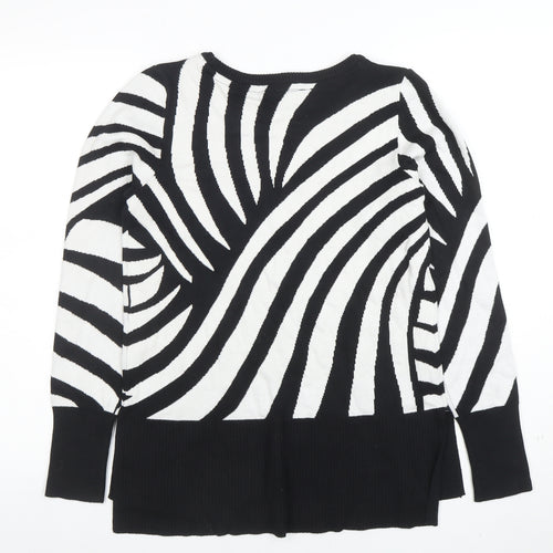 bpc Selection Women’s Black White Jumper Zebra Print Long Sleeve Size S
