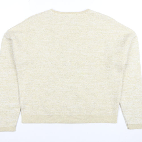 Limited Edition Women's Beige Size 10 Winter Snowflake Knit Jumper