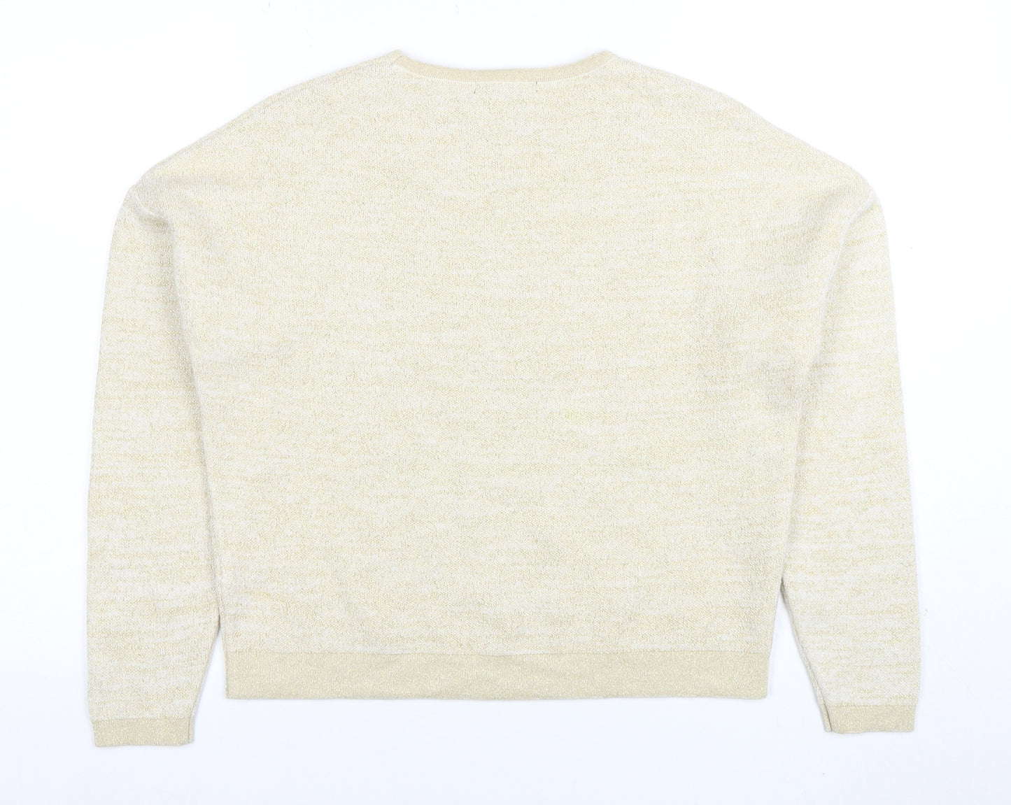 Limited Edition Women's Beige Size 10 Winter Snowflake Knit Jumper