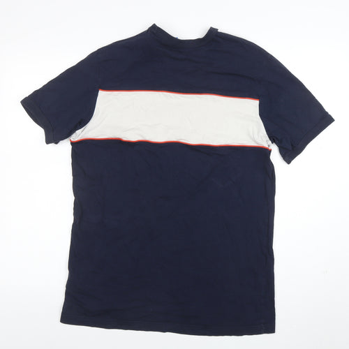 Adidas Men's Blue Colourblock Retro Logo T-Shirt Size L