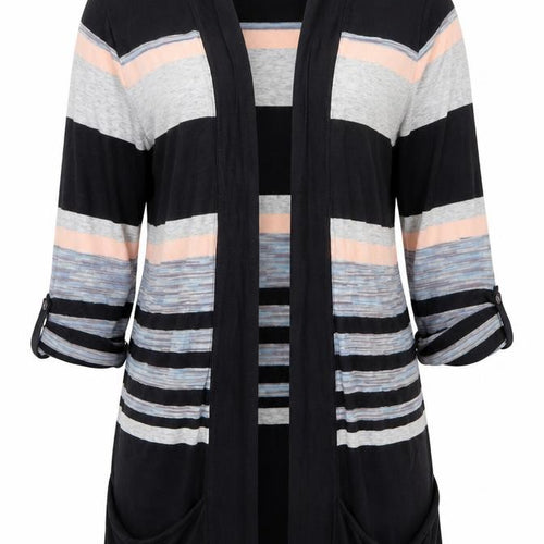 Wallis Women's Multicoloured L Striped Open Front Cardigan