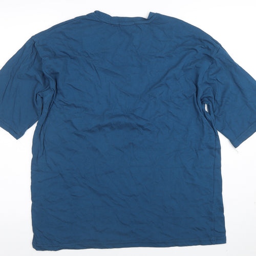 Alundance Basics Men Blue Chicago Bulls Graphic T-Shirt L Regular Fit