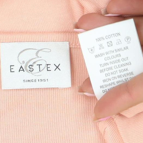Eastex Women's Pink 3/4 Sleeve Cotton Embroidered Top Size L