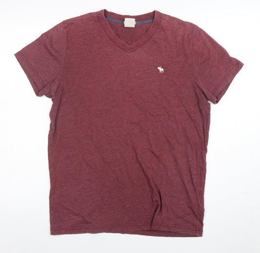 Abercrombie & Fitch Men's Red V-Neck Muscle T-Shirt Size L