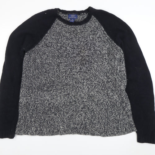 William Hyde Men's Grey XL Crew Neck Lambswool Angora Jumper