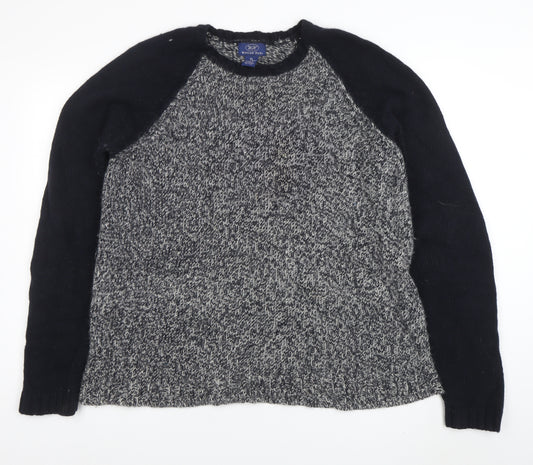 William Hyde Men's Grey XL Crew Neck Lambswool Angora Jumper