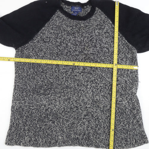 William Hyde Men's Grey XL Crew Neck Lambswool Angora Jumper