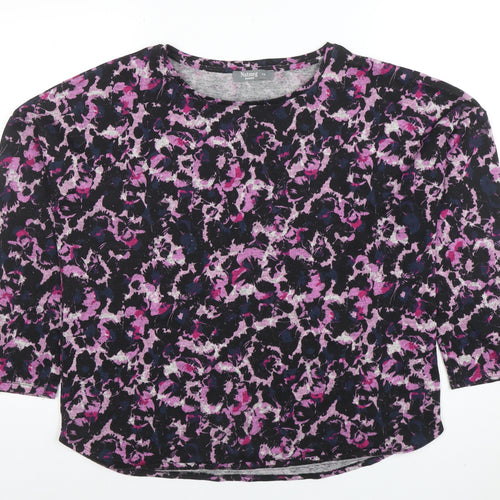 Nutmeg Women's Multicoloured Floral 3/4 Sleeve Jersey T-Shirt Size 14