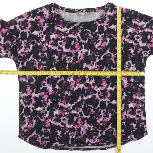 Nutmeg Women's Multicoloured Floral 3/4 Sleeve Jersey T-Shirt Size 14