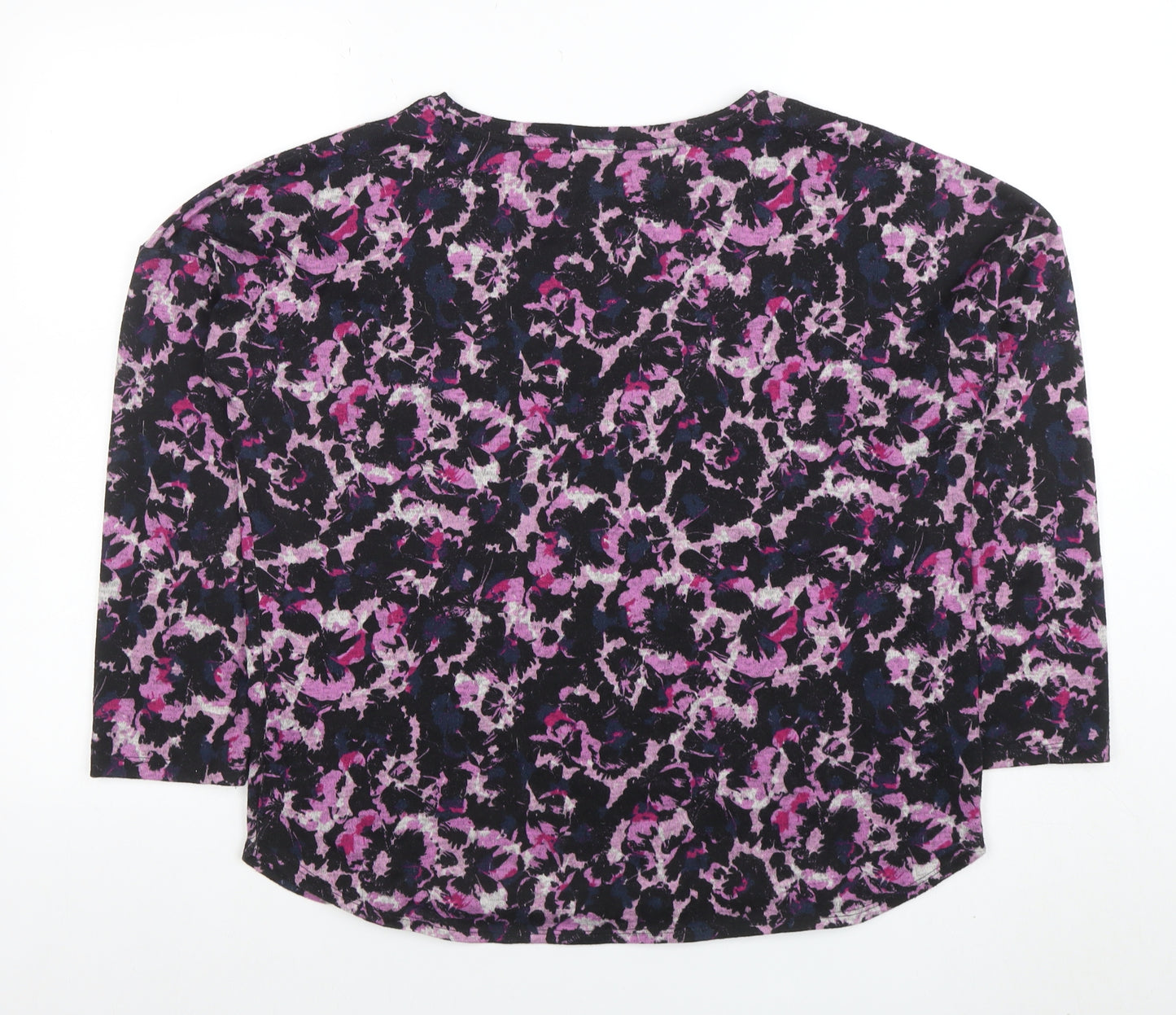 Nutmeg Women's Multicoloured Floral 3/4 Sleeve Jersey T-Shirt Size 14